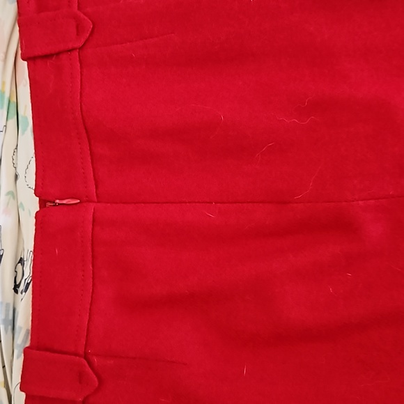 Great red above knee skirt, wool - Picture 3 of 4